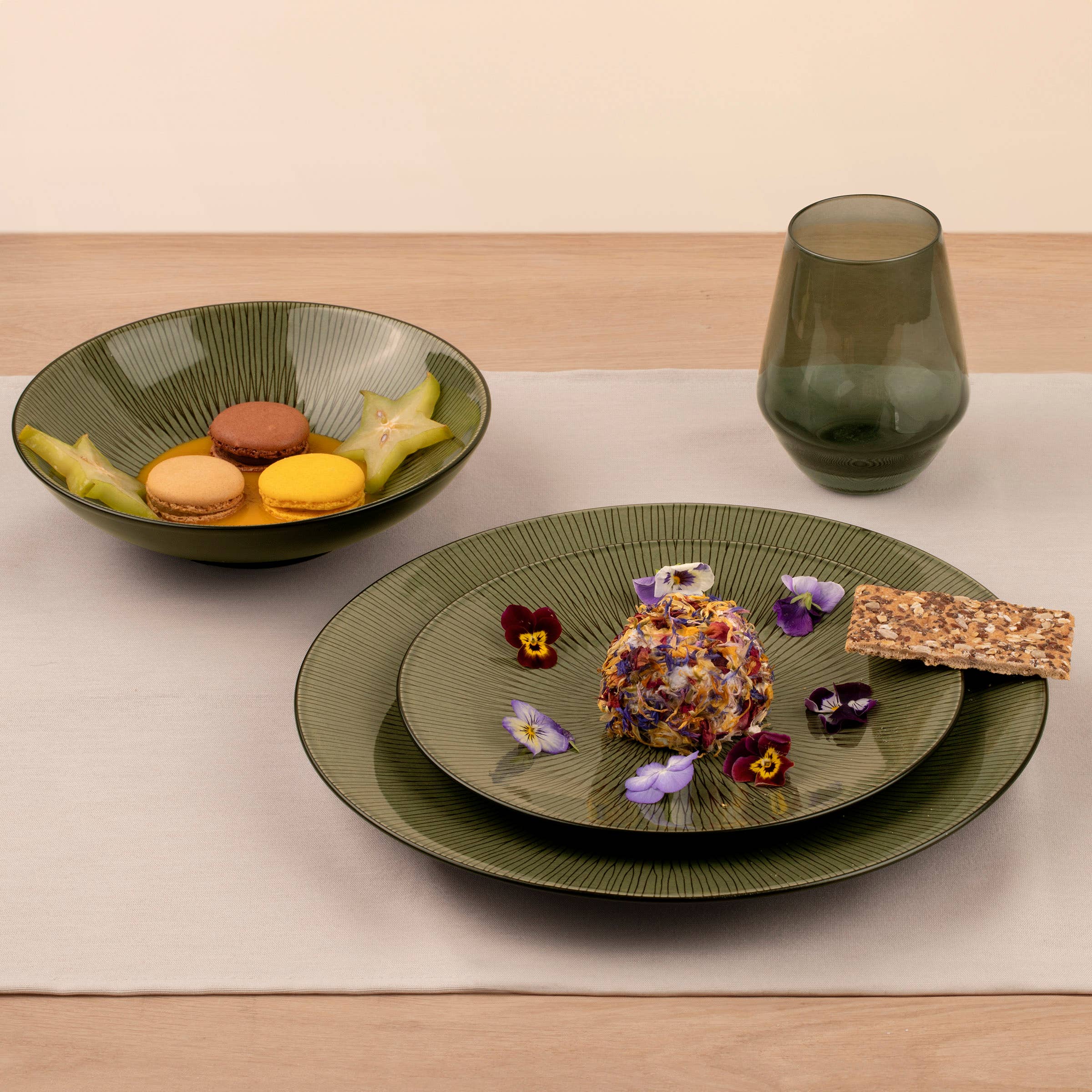 Amefa Couzon – Prato por atacado – Prato de grés Hypnose Kaki - Médard de Noblat6