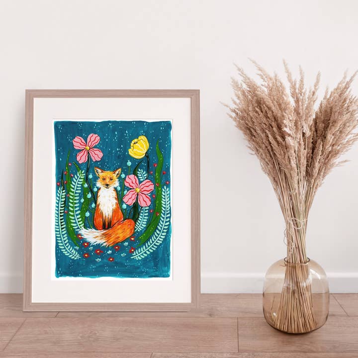 Fox Woodland Nursery Watercolor & Gouache Forest Print for wholesale by Talula Christian Art