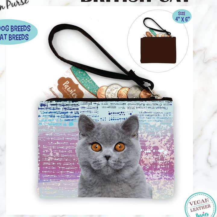 Portamonete British Cat • Espositore da pavimento opzionale per la vendita all'ingrosso da parte di pawies