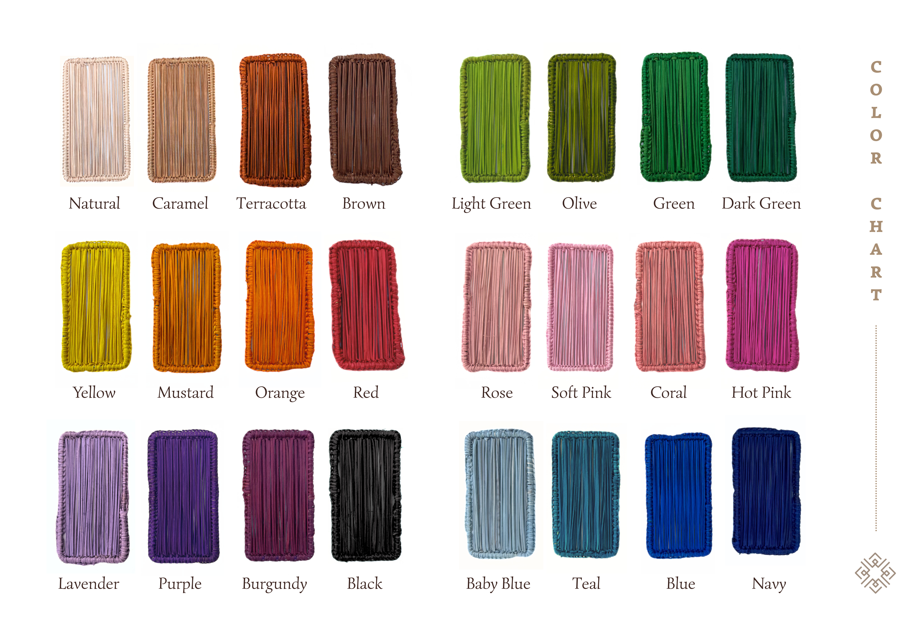 Artett – wholesale Prydnadsbricka – Kantad röd Iraca-bricka - Färger9