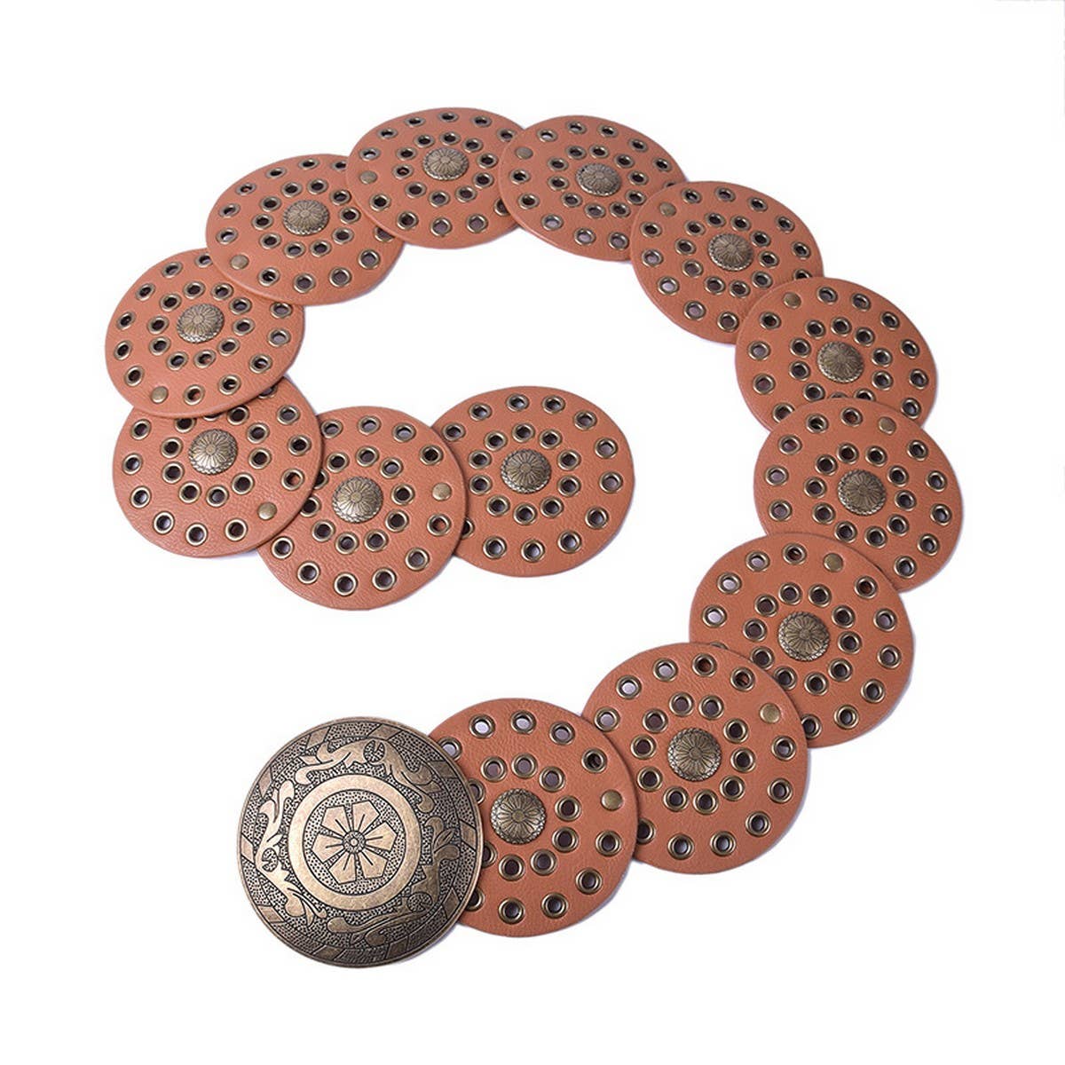 ACCITY - Wholesale Belt - Women's - NEW RETRO FASHION RIVET EYELET DISC BELT_CWABE04887