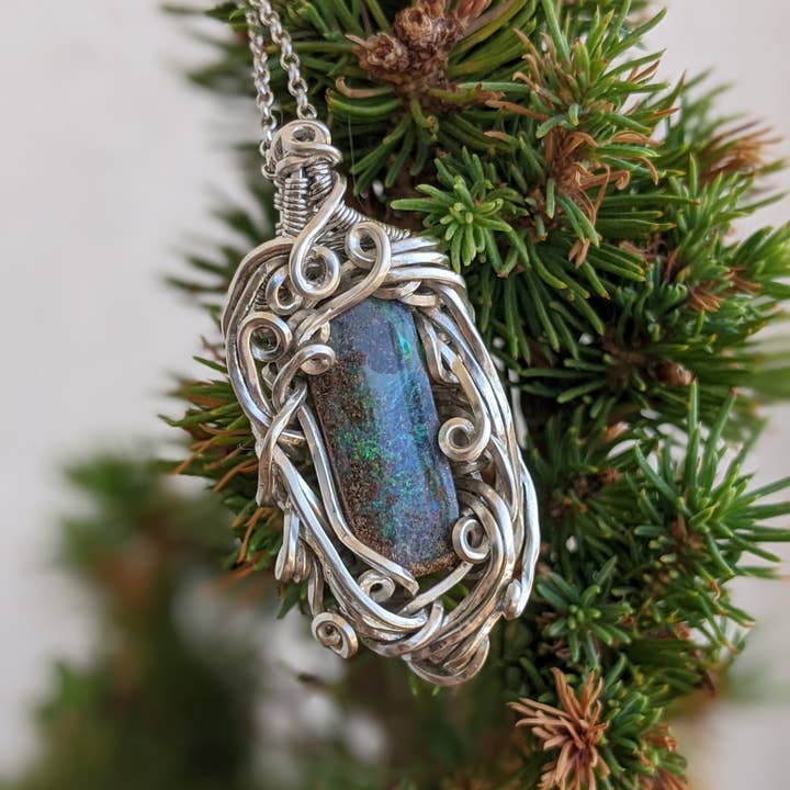 Le Tourbillon Minéral - Wholesale Individual Charm/Pendant - Sterling Silver Boulder Opal Pendant6