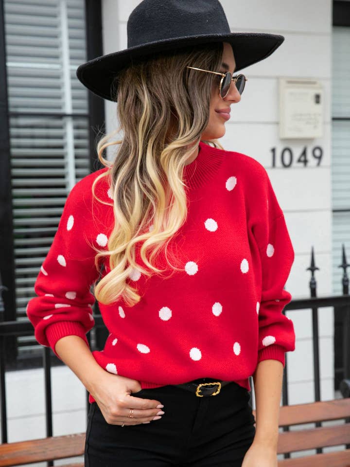 Maglione a pois per la vendita all'ingrosso da parte di Lane & Lily