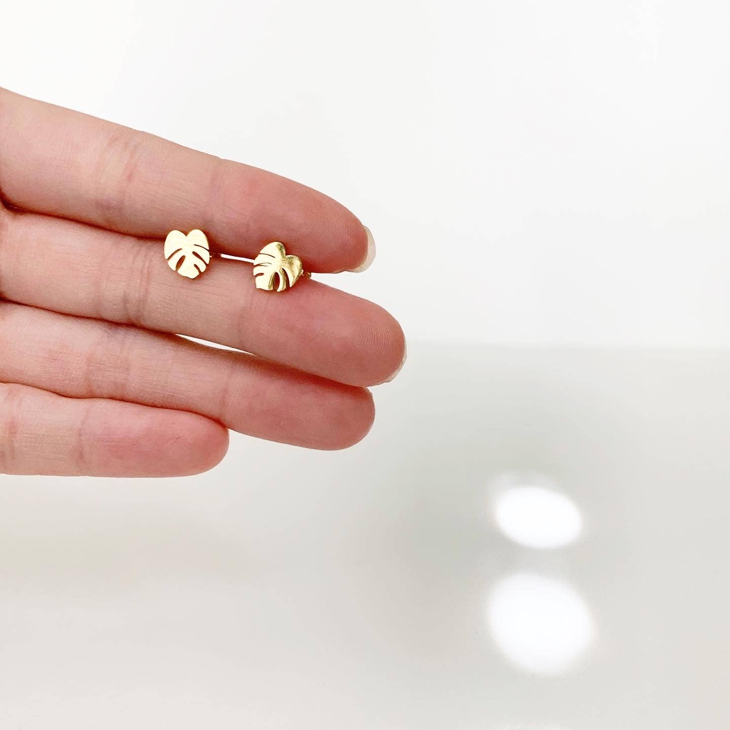 Dainty Little Tiny Things - Wholesale Stud/Post Earrings - Monstera Deliciosa Plant Studs | Hypoallergenic1