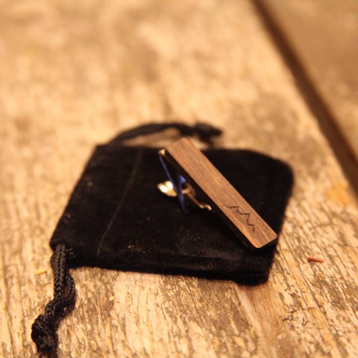 Wood Leon – wholesale Slipsklämma - Herr – Trä Tie Clip - Mountain6