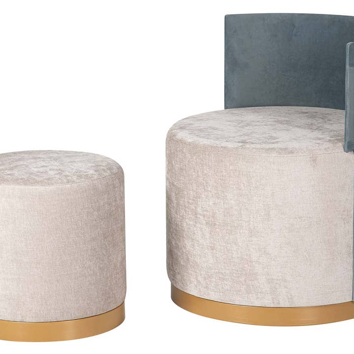 Set Butaca Y Puff Velvet 61X61X70 40X40X40 cm_367116 para venta al por mayor de Garpe Interiores - GARPE GROUP - GARCÍA PÉREZ Y CÍA S.L.-