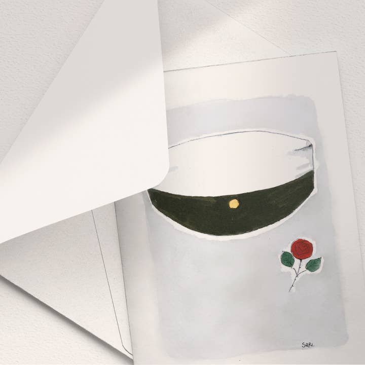 Cappello da studente e rosa rossa per la vendita all'ingrosso da parte di Sari's ArtWork