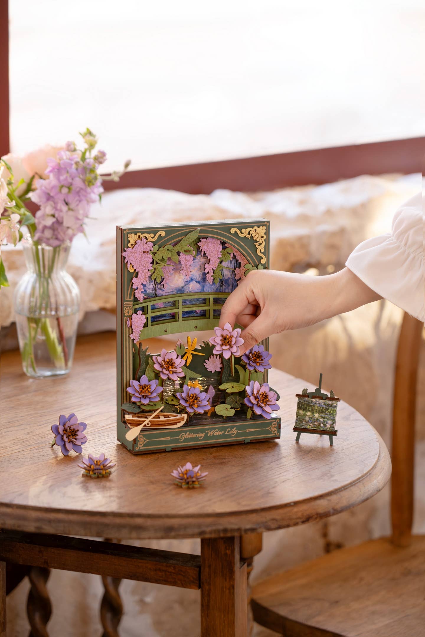 Hands Craft - Vente Puzzle – enfant - Puzzle en bois 3D : Nénuphar scintillant2