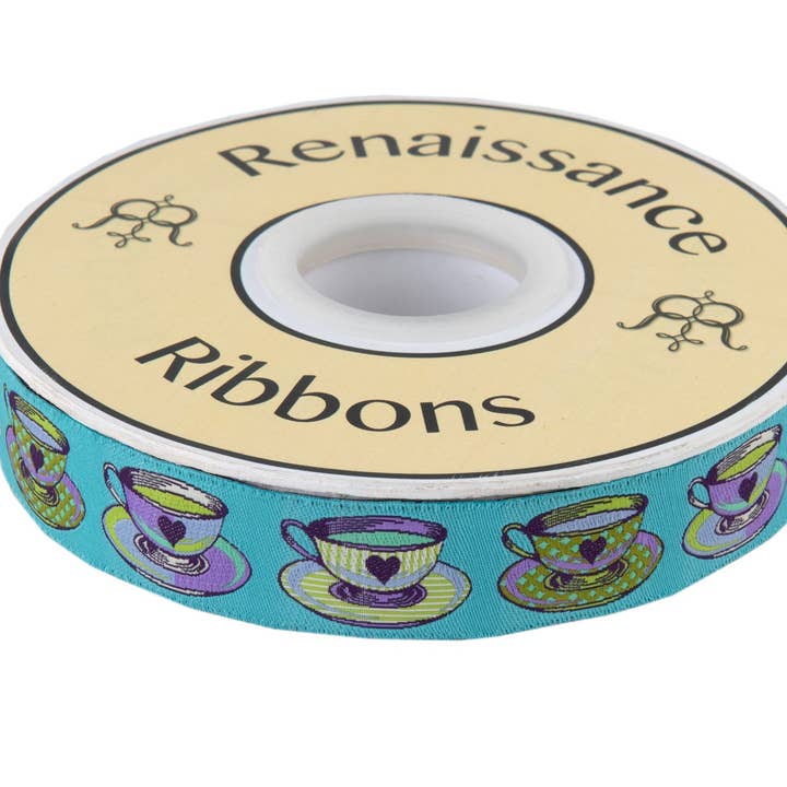 Tea Time Blue-7/8"-Tula Pink Curiouser for wholesale by Renaissance Ribbons