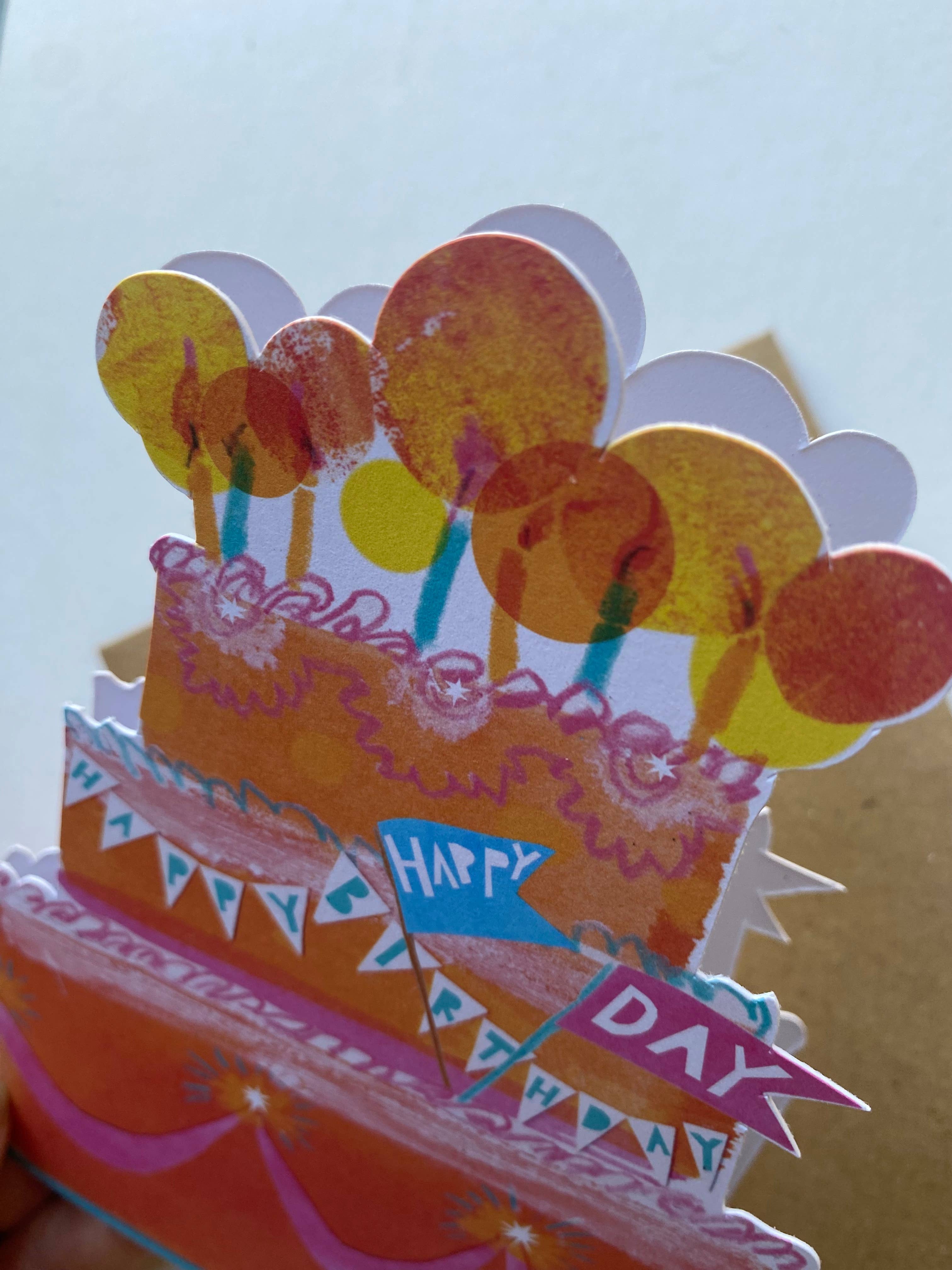 Esther Kent Design – wholesale Birthday card – Birthday Cake Mantelpiece Card2