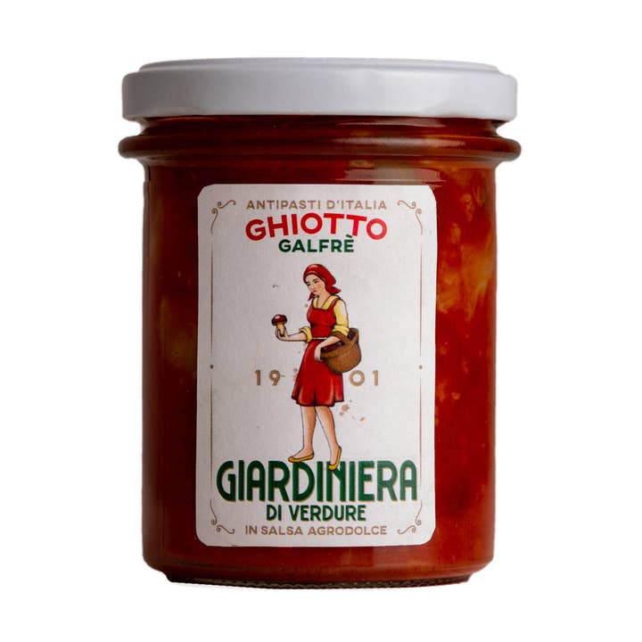 Giardiniera, Vegetable appetizer in sweet and sour sauce g. 190 for wholesale by GALFRÈ ANTIPASTI D'ITALIA S.r.l.