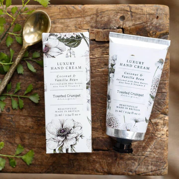 Coconut & Vanilla Bean Luxury Hand Cream for wholesale by Toasted Crumpet