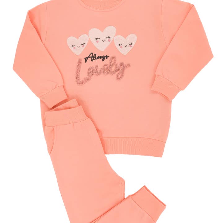 Dreamline - Wholesale Top & Pant Set - Kids - Girls Crewneck & Joggers Set "Lovely"