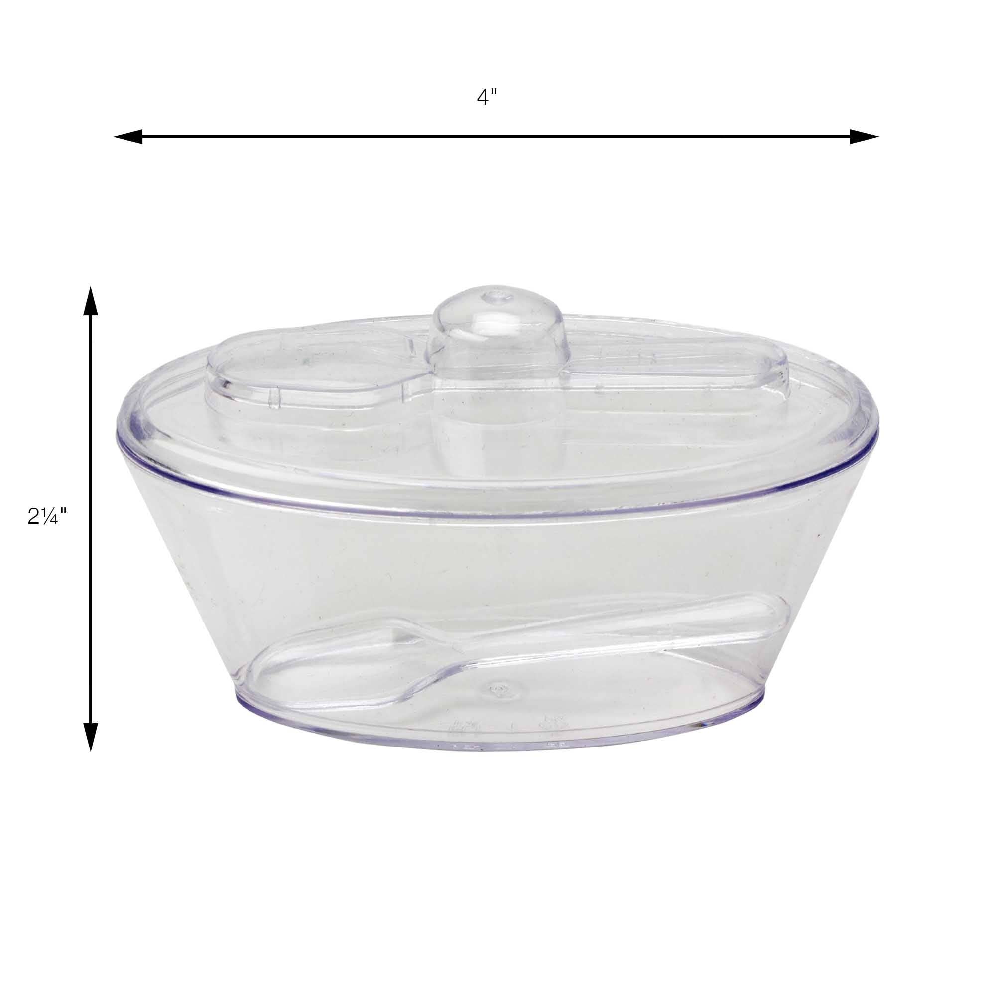 Portofino International Trading, USA - Vente Gobelets jetables - Tasse à dessert en plastique avec couvercle et cuillère, 6 pièces2