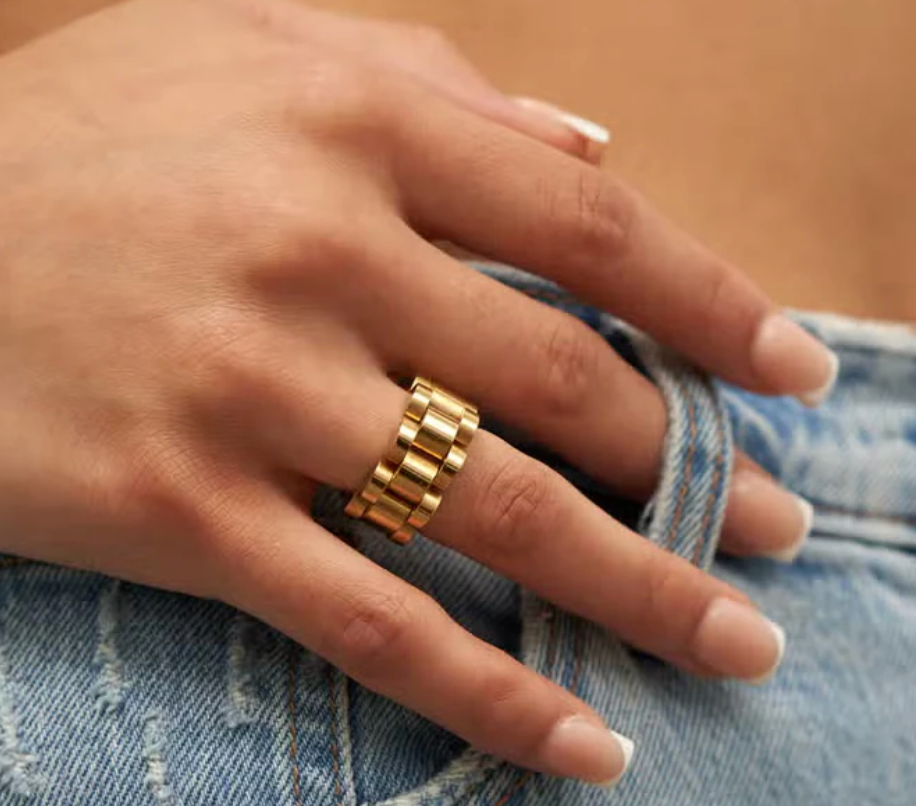 HoopLa - Wholesale Chain Ring - Roll X- Watch band Ring- Stainless steel 14K6