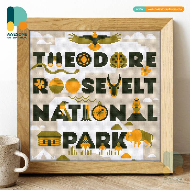 Theodore Roosevelt National Park, Diamond Painting - 120x120 for wholesale by Awesome Pattern Studio