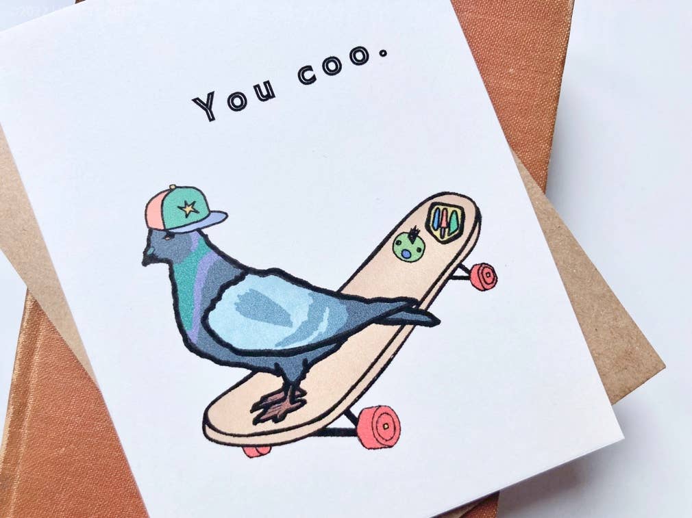 HEI LO CARDS - Wholesale Friendship Card - "You Coo" Pigeon Friendship Greeting Card1