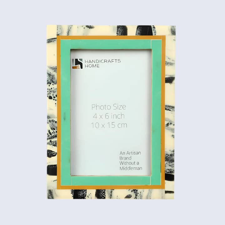 Moldura de Resina com Tinta Abstrata Verde em 4x6 & 5x7 por atacado de Handicrafts Home