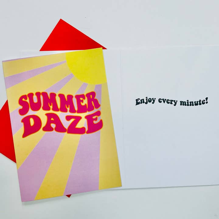 Summer Daze Camp Greeting Card for wholesale by Sunny Marshmallow