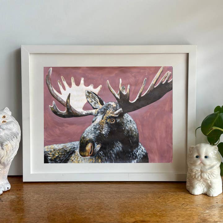 Modern Moose Art Print – Woodland Animal Wall Decor for wholesale by Natalie Jo Wright