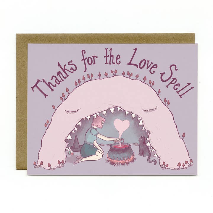 Cartão de amizade e amor da bruxa das cavernas por atacado de Bee's Knees Industries