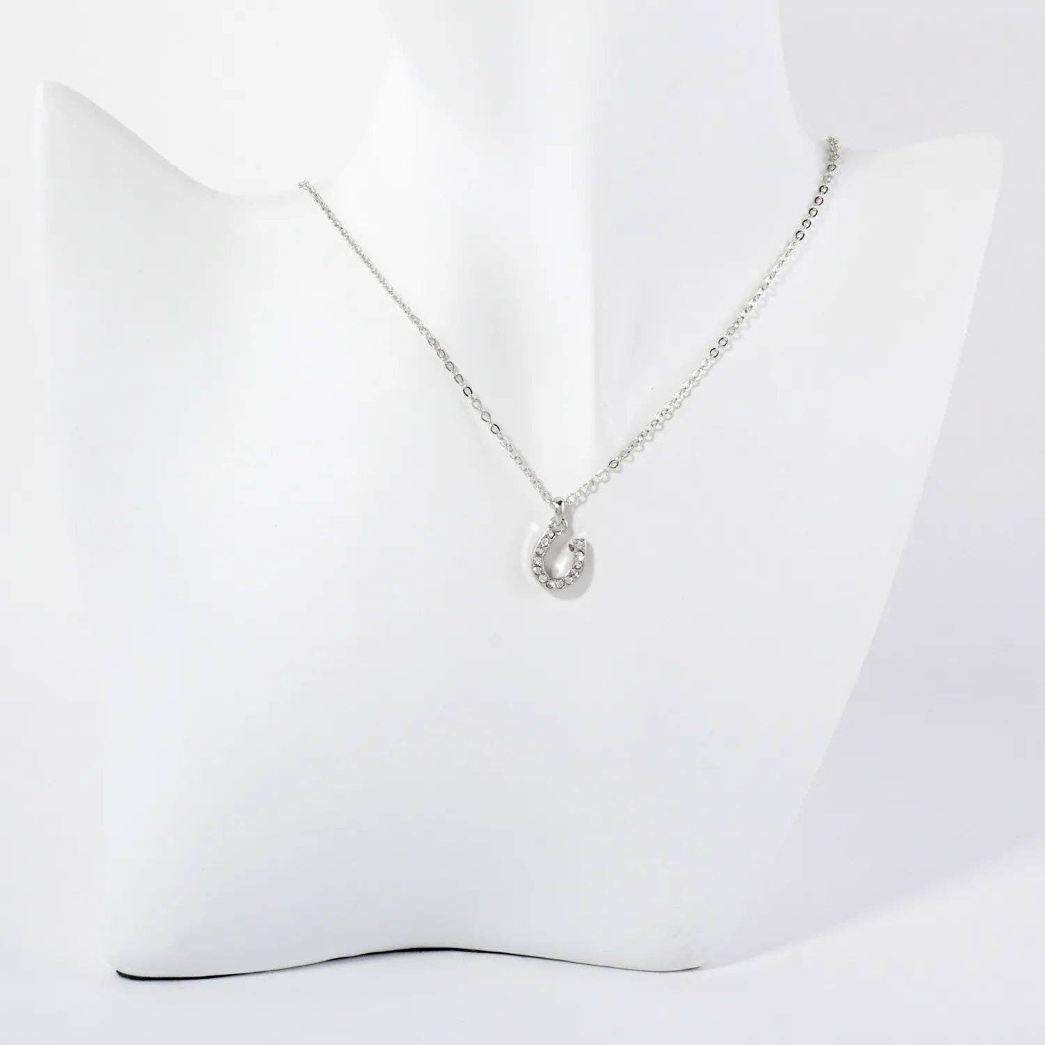 Wild Honey - Wholesale Pendant/Charm Necklace - Crystal-Pave Lucky Horseshoe Pendant Necklace5