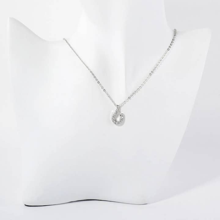 Wild Honey - Wholesale Pendant/Charm Necklace - Crystal-Pave Lucky Horseshoe Pendant Necklace5