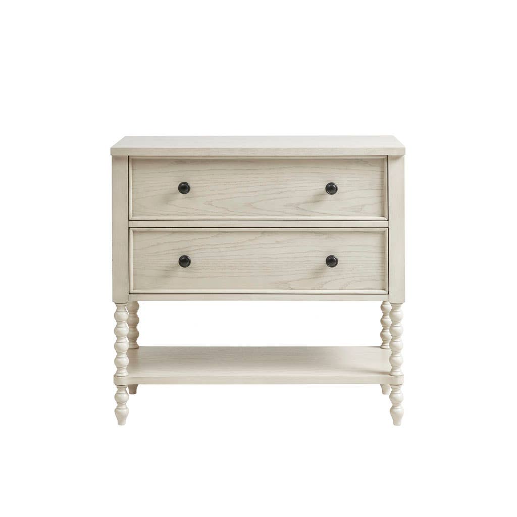 Olliix - Wholesale Cabinet - 2-Drawer Storage Accent Chest w/ Turned Legs, Natural Ivory1