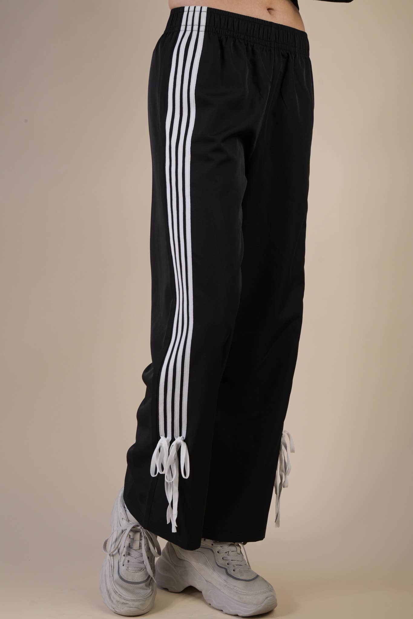 VERY J - Wholesale Pants - Women's - NP70839-Side Ribbon Detail Jersey Pants1