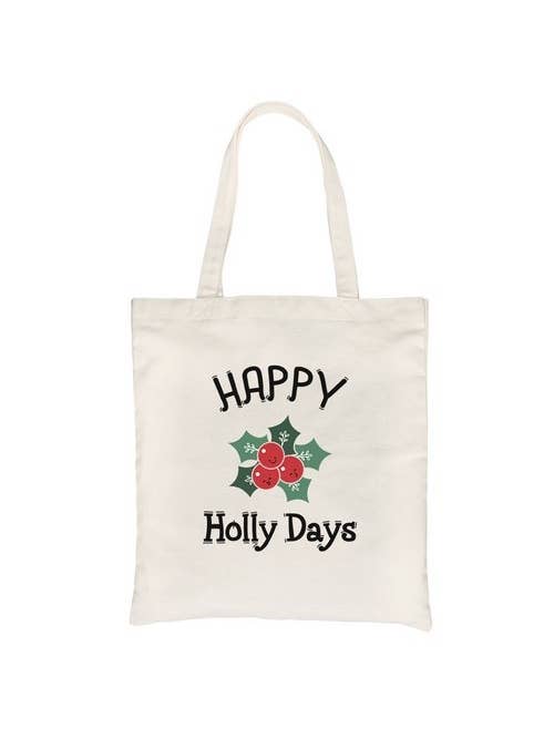 Happy Holly Days Canvas Bag for wholesale by 365 In Love