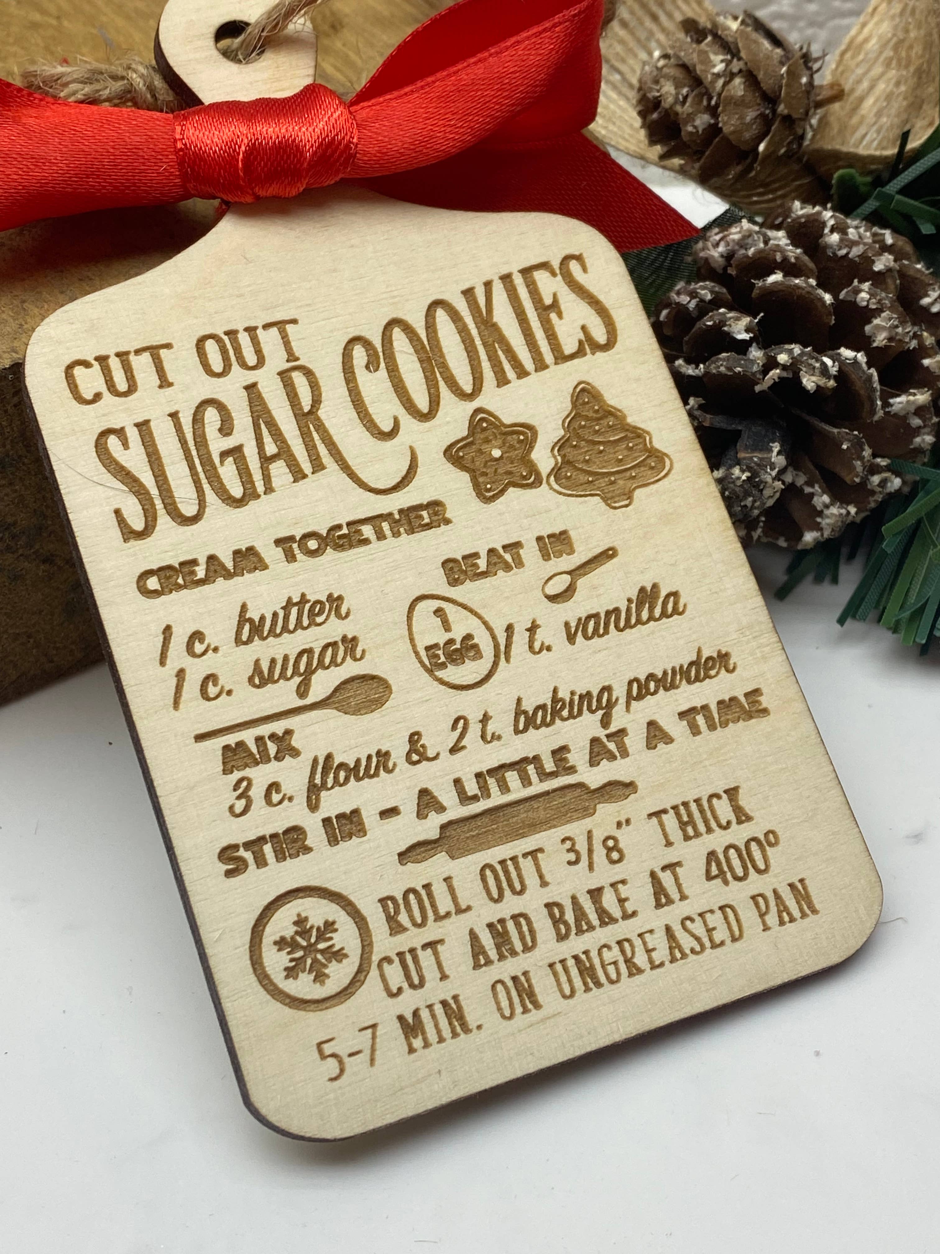 The Wooden Gift Co - Wholesale Ornament - American Style Recipe Board Tree Ornament - Chocolate Chip4