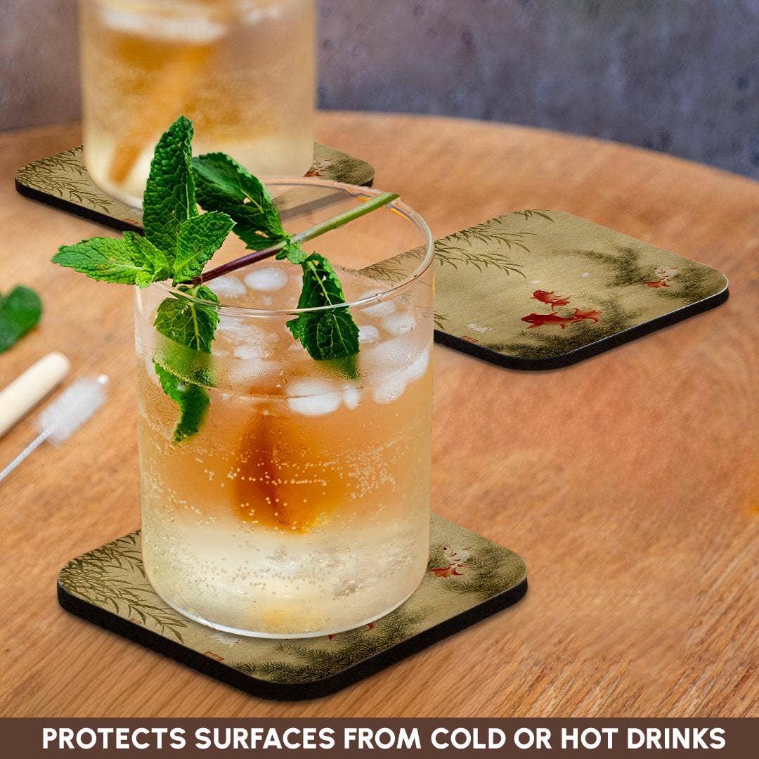 3dRose - Wholesale Coasters - 3dRose, Image of Chinese Gold Tapestry With Koi Fish, Coaster9