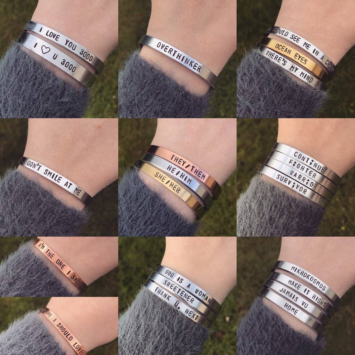 Black Tied - Wholesale Cuff Bracelet - Custom Cuff Bracelet |Stamped Personalized Quote Message2