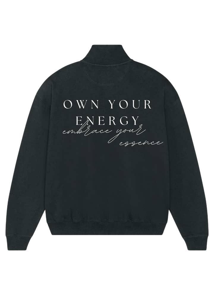 Fermeture à glissière unisexe biologique Own Your Energy Embrace Your Essence pour la vente par Beyond Essence