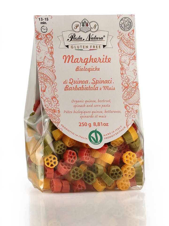 Organic & GF Quinoa, Spinach, Beetroot and Corn Daisies for wholesale by PASTA NATURA