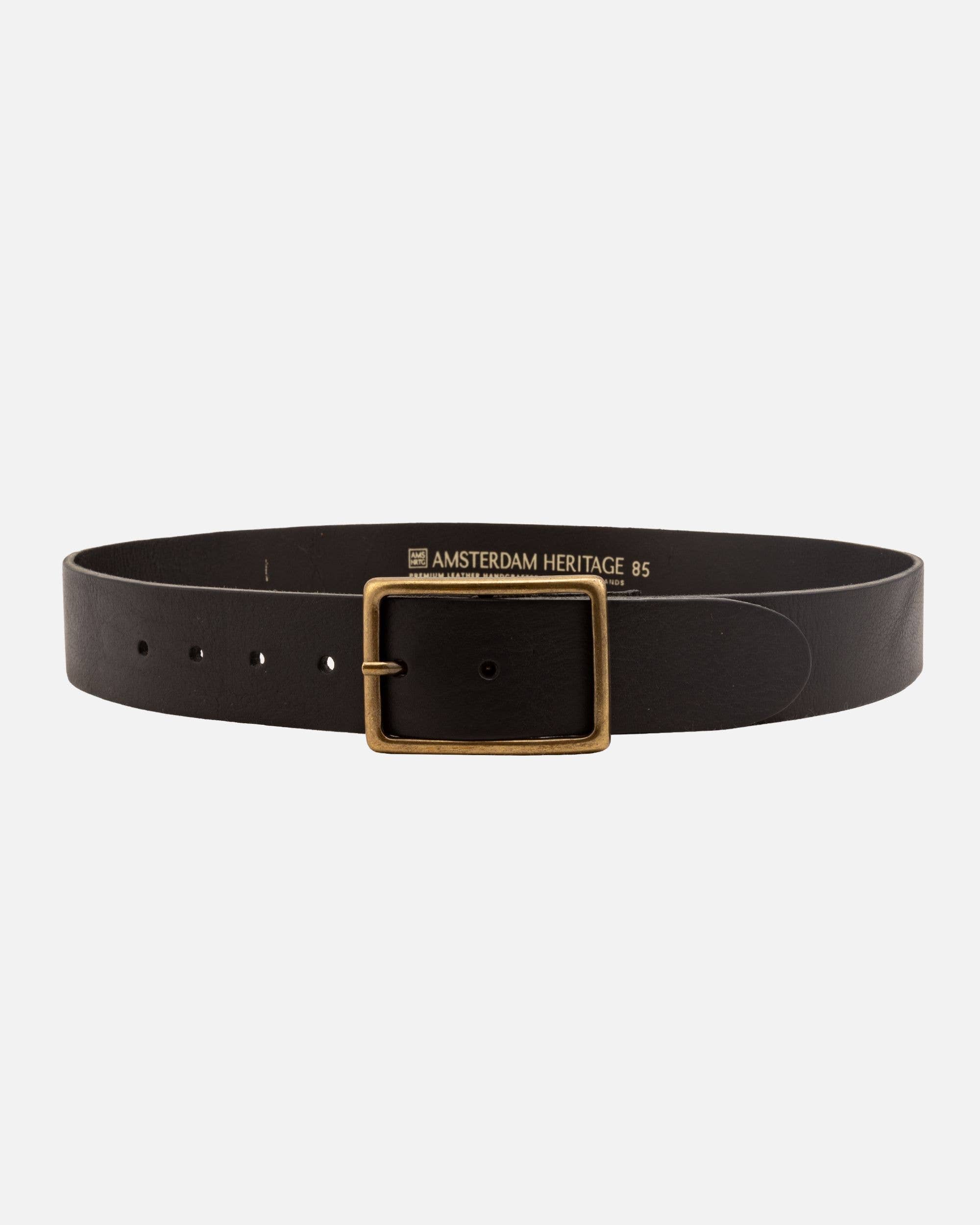 Amsterdam Heritage Leather Belts, Bags, Jackets & Apparel - Vente Ceinture – femme - May | Ceinture décontractée en cuir pleine fleur à boucle dorée pour femmes3