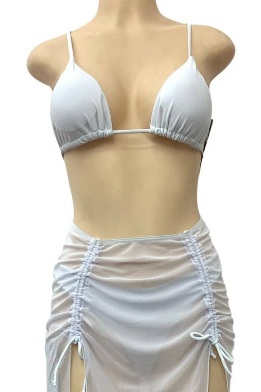 Yira – Großhandel Bikini – Damen – Lebendiger Neon-Bikini und passender transparenter Überwurf0