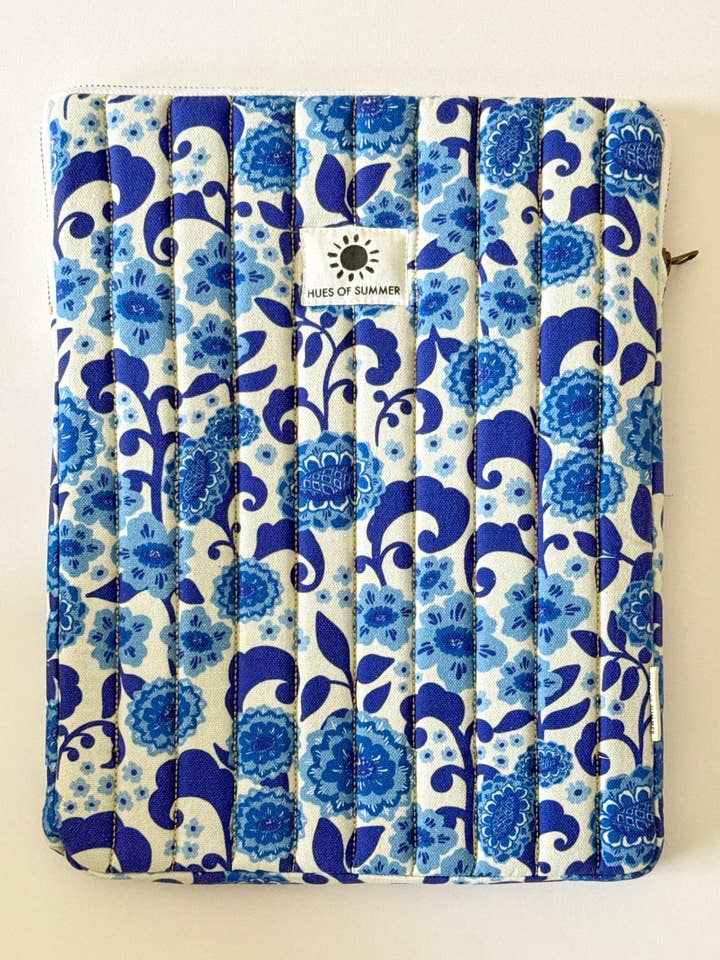 Quilted Laptop Sleeves | Greek Florals for wholesale by Hues of Summer