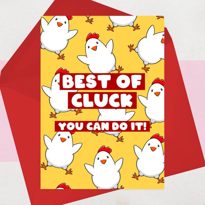 Good Luck Card - Exam Test - Funny Chickens - Best of Cluck for wholesale by OCD Greeting Cards