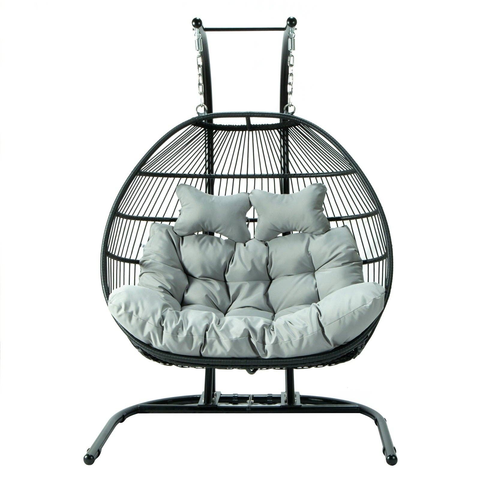 LeisureMod - Wholesale Egg Chair - Wicker 2 Person Double Folding Hanging Egg Swing Chair98