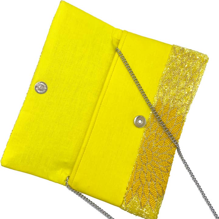 Pizzazz, Inc. - Wholesale Clutch Bag - Women's - YELLOW FLORAL BEADED CLUTCH2