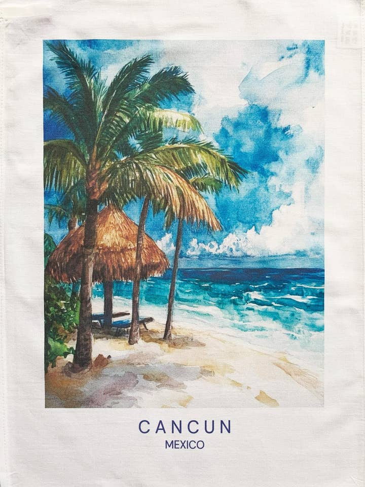 Cancun large cotton tea towel for wholesale by Half a Donkey
