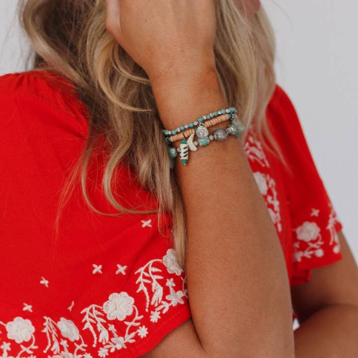 Three Bird Nest - Wholesale Beaded Bracelet - San Antonio Bracelet Set - Turquoise