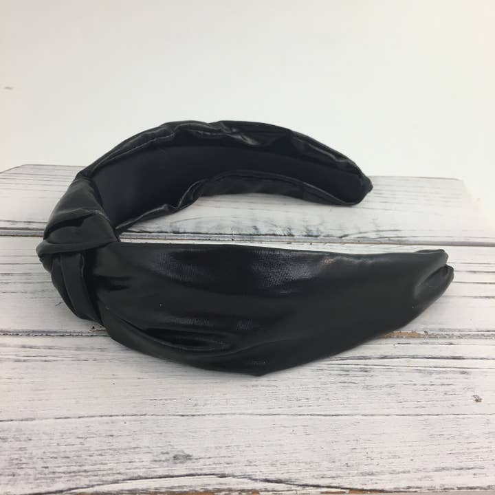 Faux leather knot headband for wholesale by SongLily