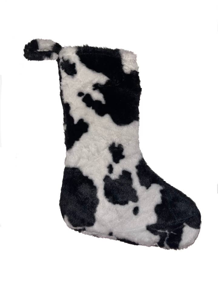 Faux Cow-print Stocking for wholesale by Granny B's Holiday Depot
