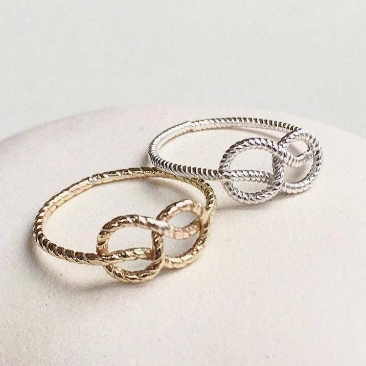 Foamy Wader – wholesale Band/Stackad Ring – Sailor Knot Ring - handgjorda nautiska rep kärlek knut ring