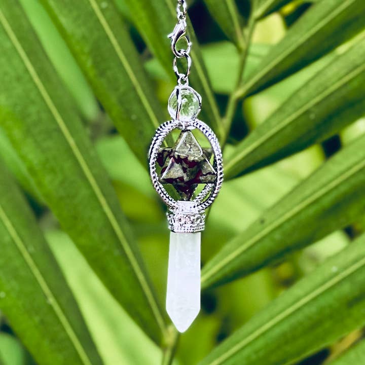Moon Child - Venta al por mayor Artículo de meditación - Péndulo de plata Merkaba de sangre de dragón