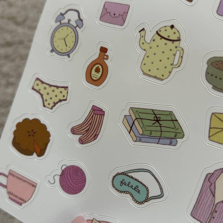 Nany Craft Shop - Wholesale Sticker - A6 sheet of cozy autumn stickers2