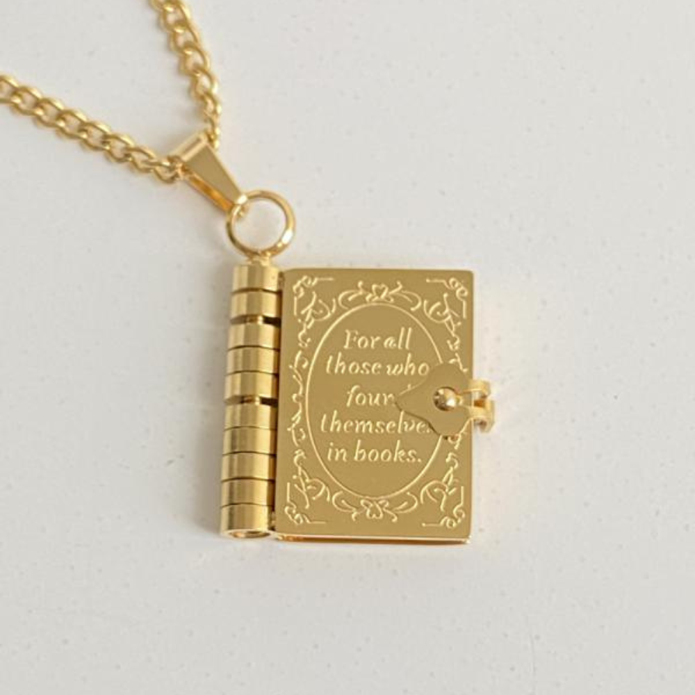 Ashlen – Großhandel Kette mit Anhänger/Charm – BUCHLIEBHABER-HALSKETTE3