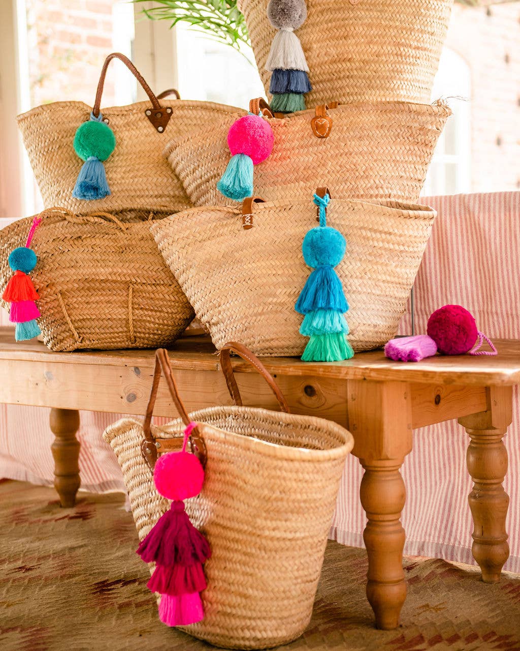 PomPom Galore - Vendita all'ingrosso Decorazione - Jumbo Pom Pom & Tassel swag - Verde mare e blu4